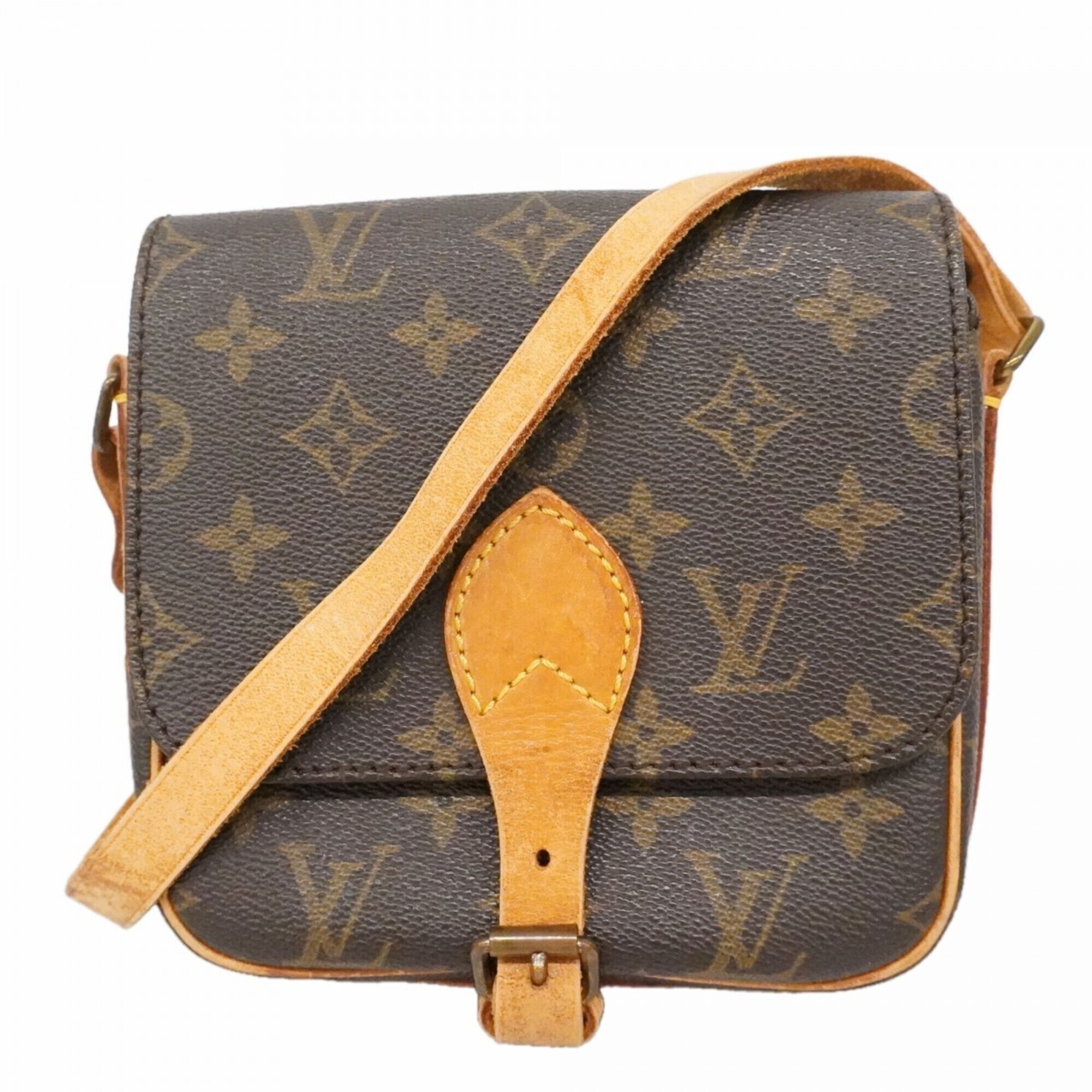 Louis Vuitton Monogram Mini Cartouchiere Shoulder Bag M51254 Brown Women's